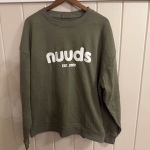 Nuuds Olive Crewneck Sweatshirt, Size Large, NWOT